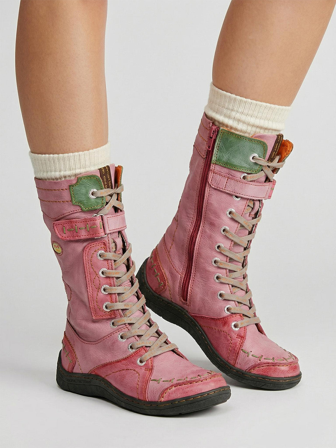 TMA EYES Washed PU Y2K Look Fleece-Lined Snow Boots - view 18