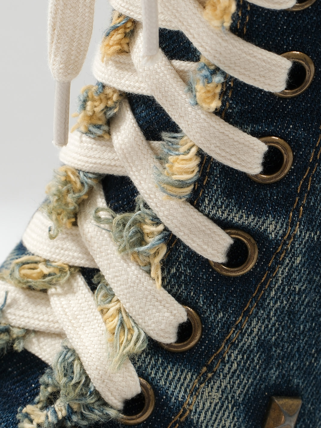 UnicornBlood Distressed Studded Washed Denim High Heels - view 19