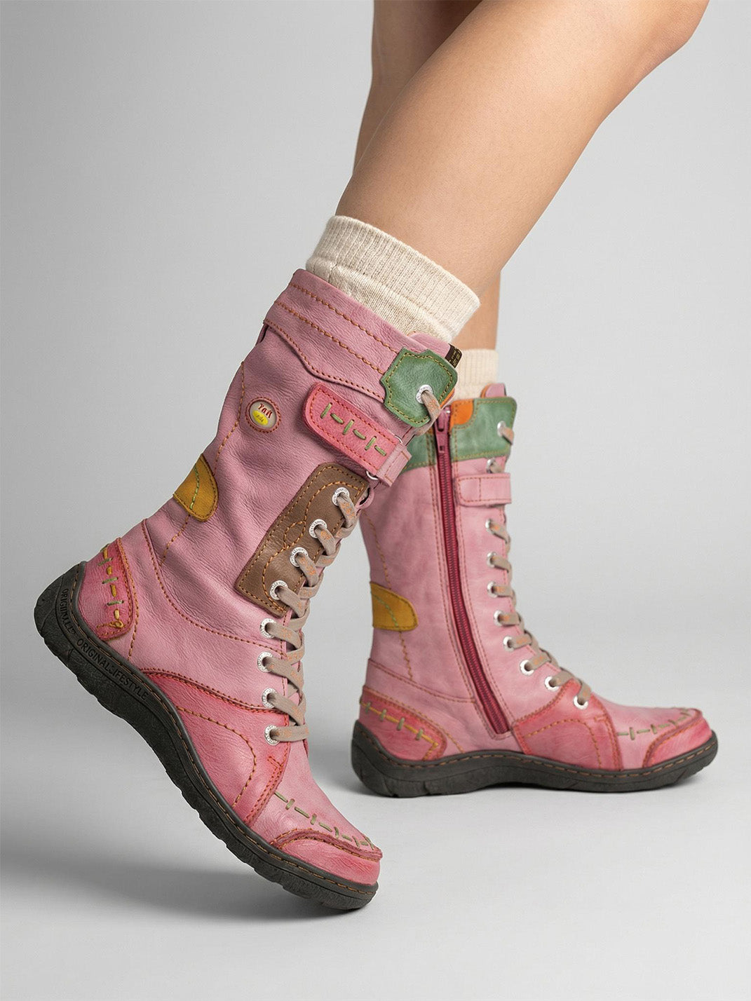 TMA EYES Washed PU Y2K Look Fleece-Lined Snow Boots - view 19