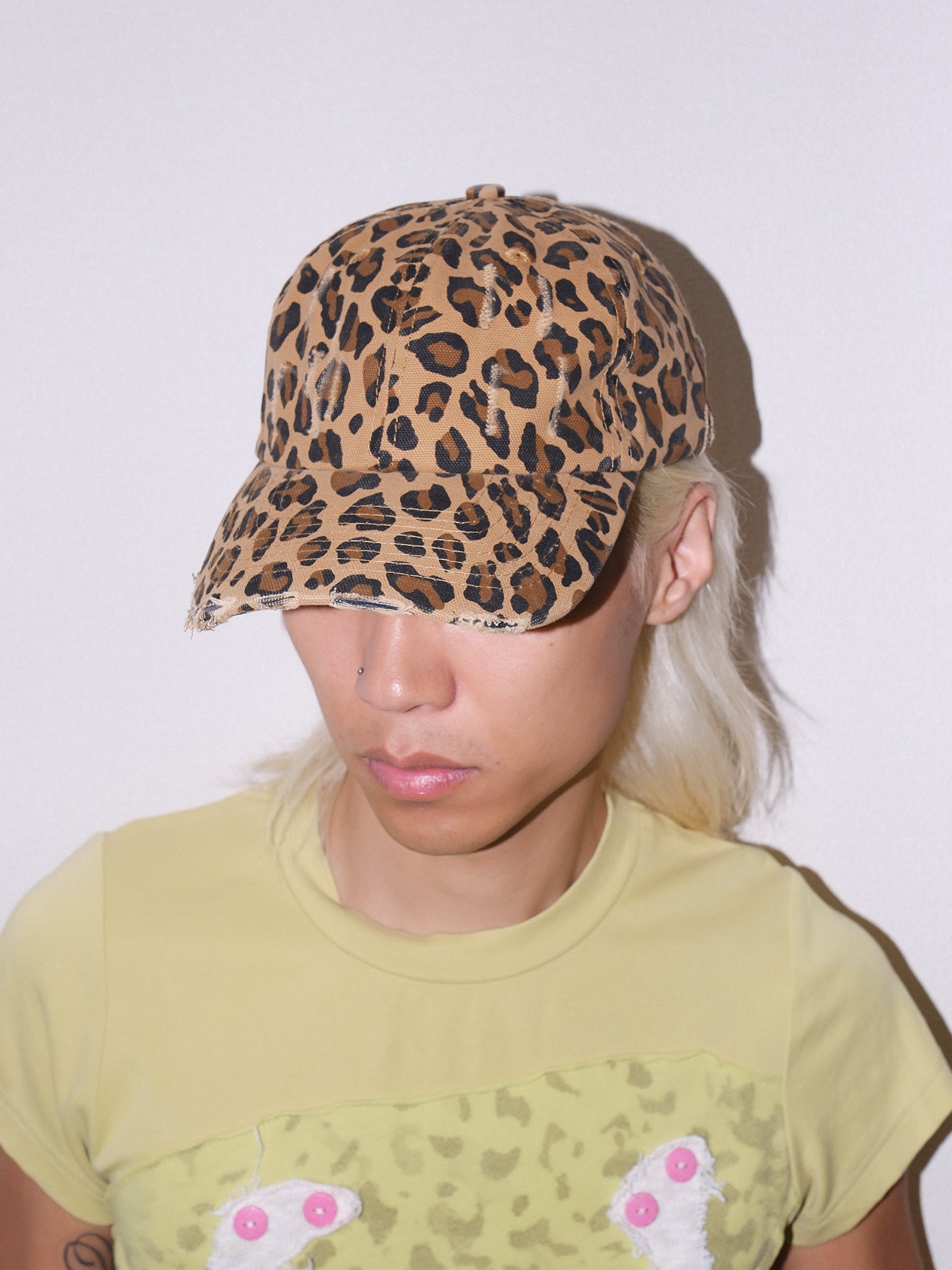 Leopard Print Distressed Baseball Cap