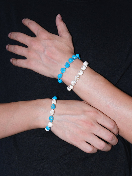 Turquoise Skull Beaded Bracelet
