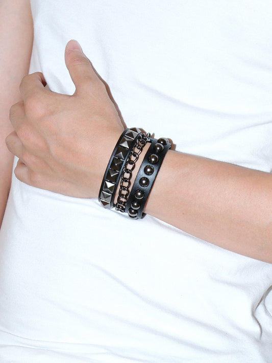 Woven Punk Rock Studded Wristband