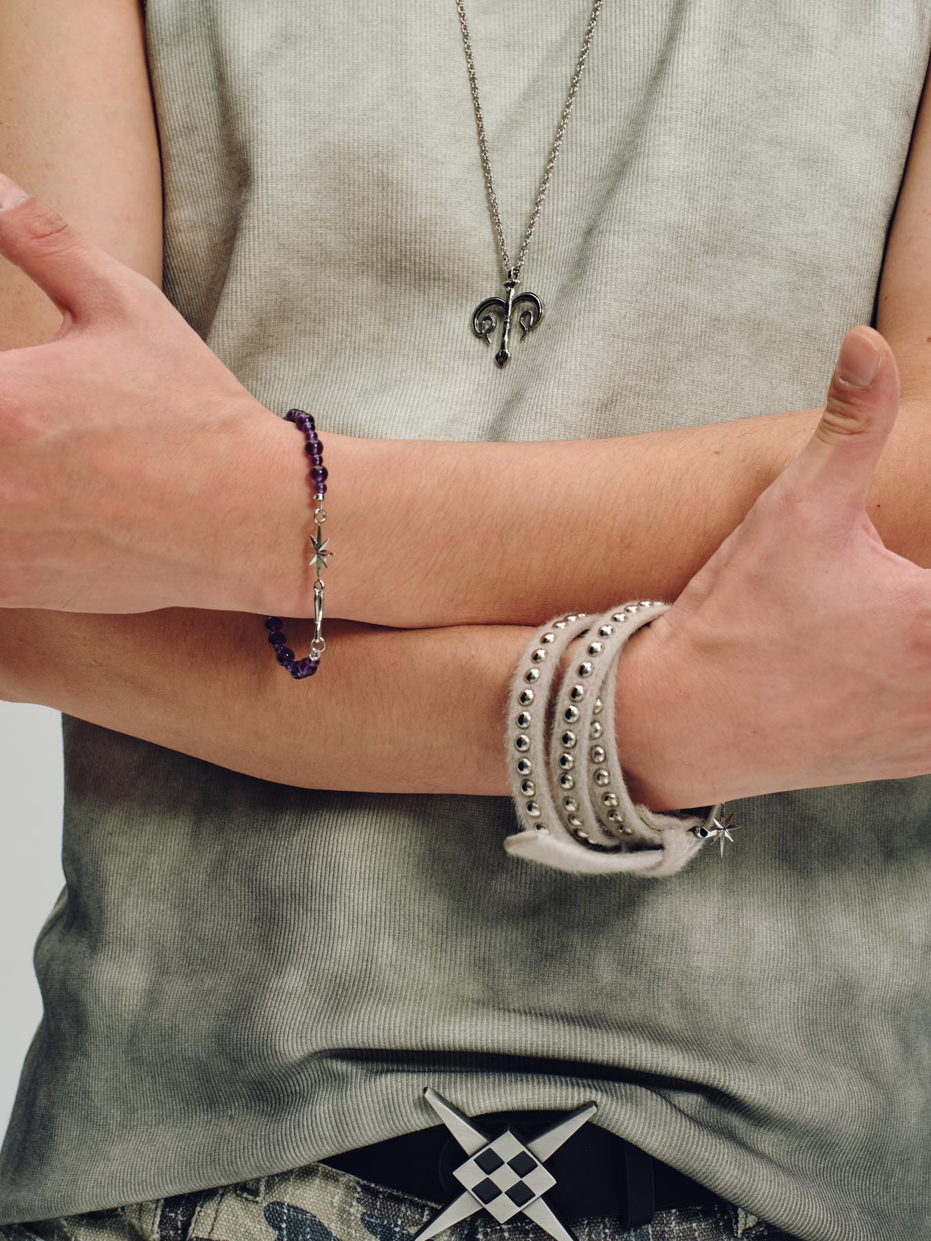 North Star Amethyst Beaded Bracelet