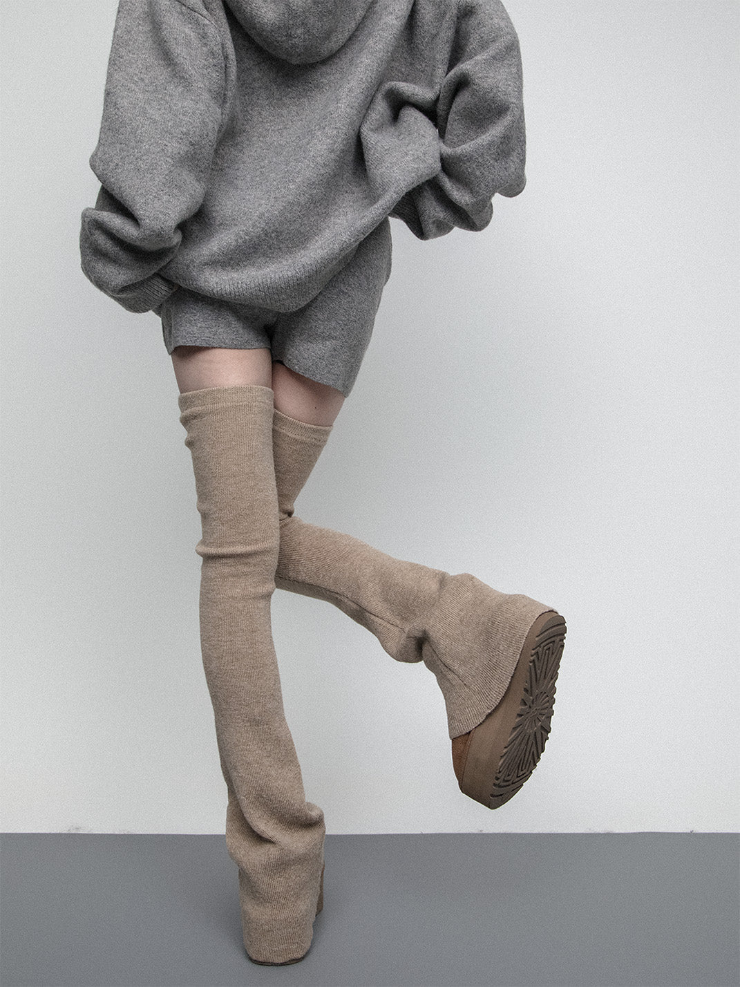 SS2L Cozy Stretch Knit Flared Thigh High Leg Warmers - view 20