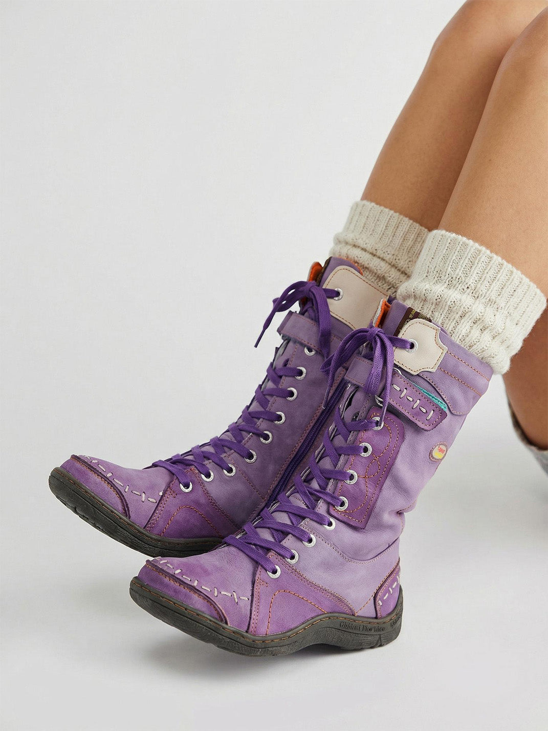 TMA EYES Washed PU Y2K Look Fleece-Lined Snow Boots - view 24