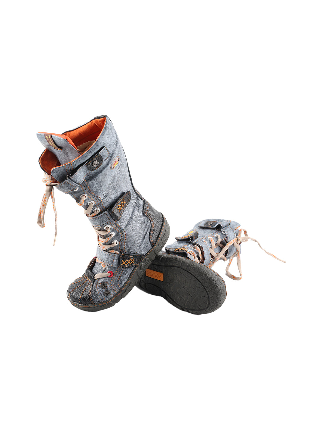 TMA EYES Y2K Washed PU Leather Lace-Up Boots - view 24