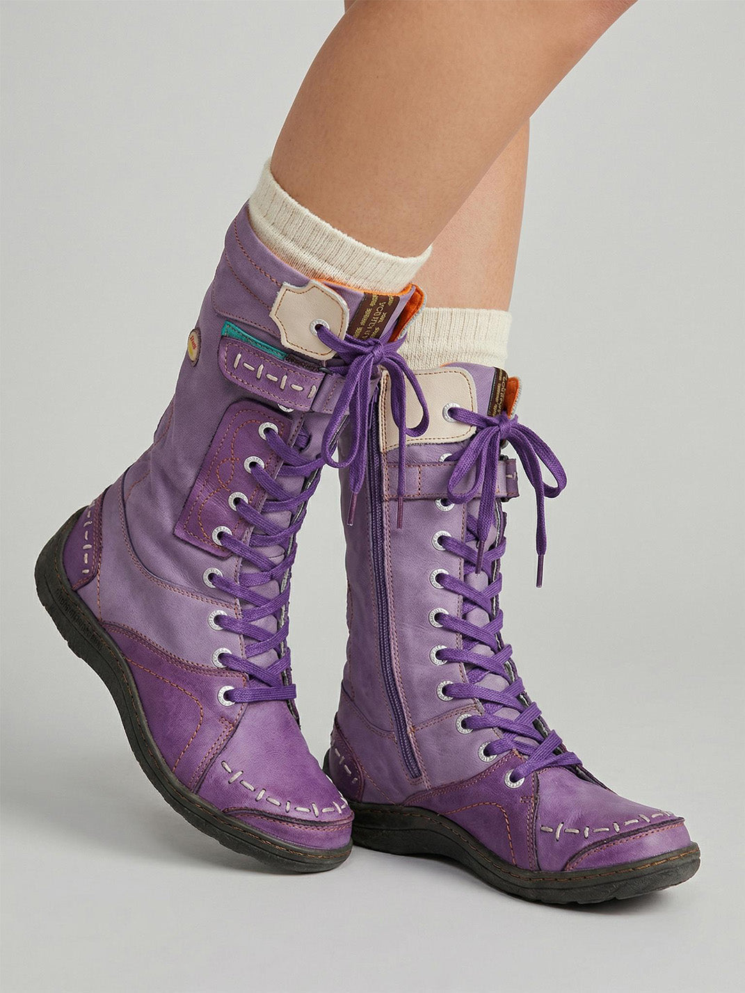 TMA EYES Washed PU Y2K Look Fleece-Lined Snow Boots - view 25