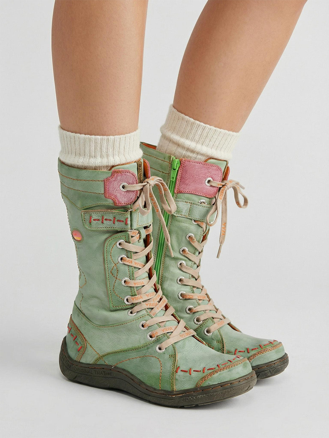 TMA EYES Washed PU Y2K Look Fleece-Lined Snow Boots - view 27