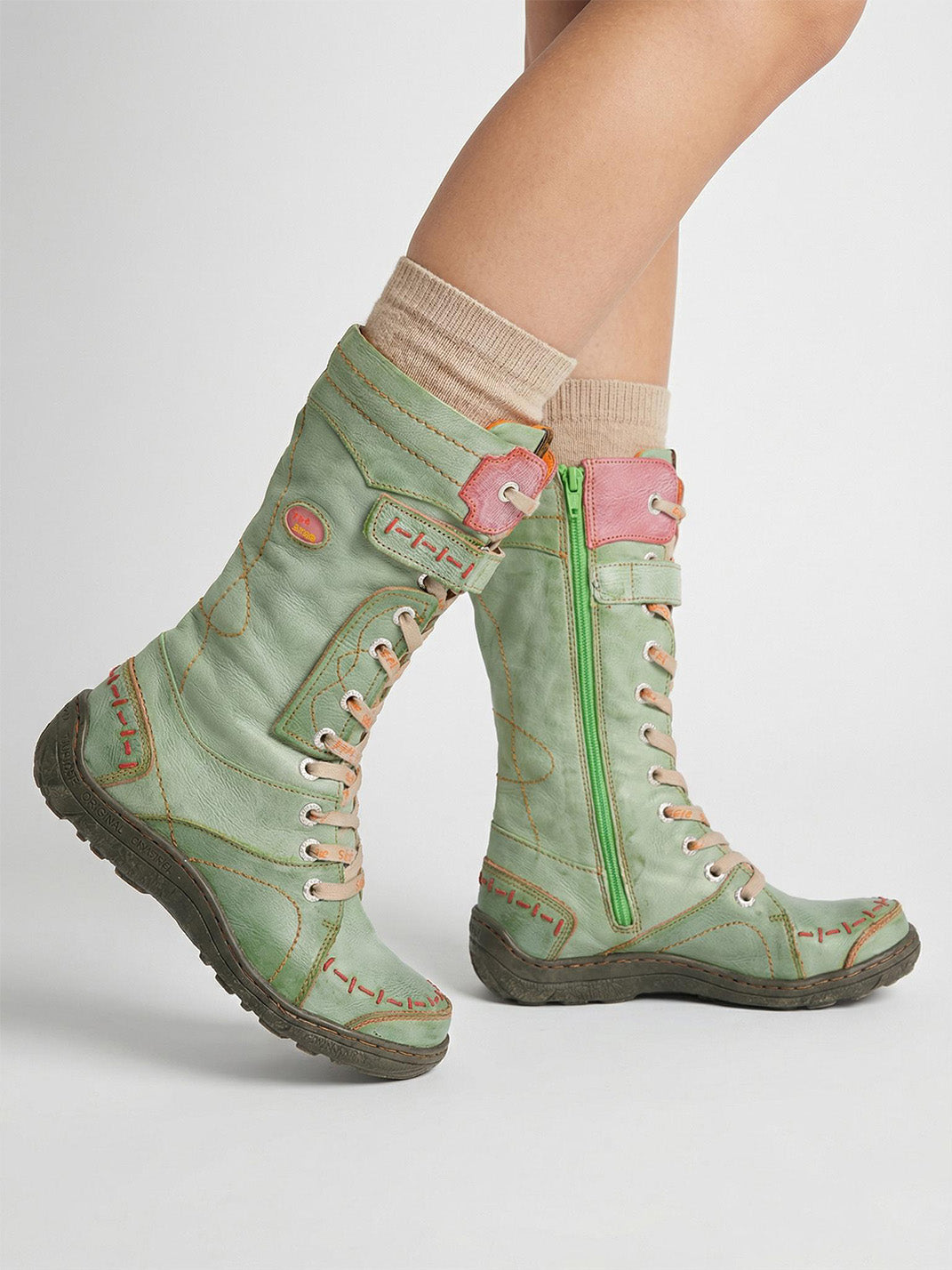 TMA EYES Washed PU Y2K Look Fleece-Lined Snow Boots - view 28