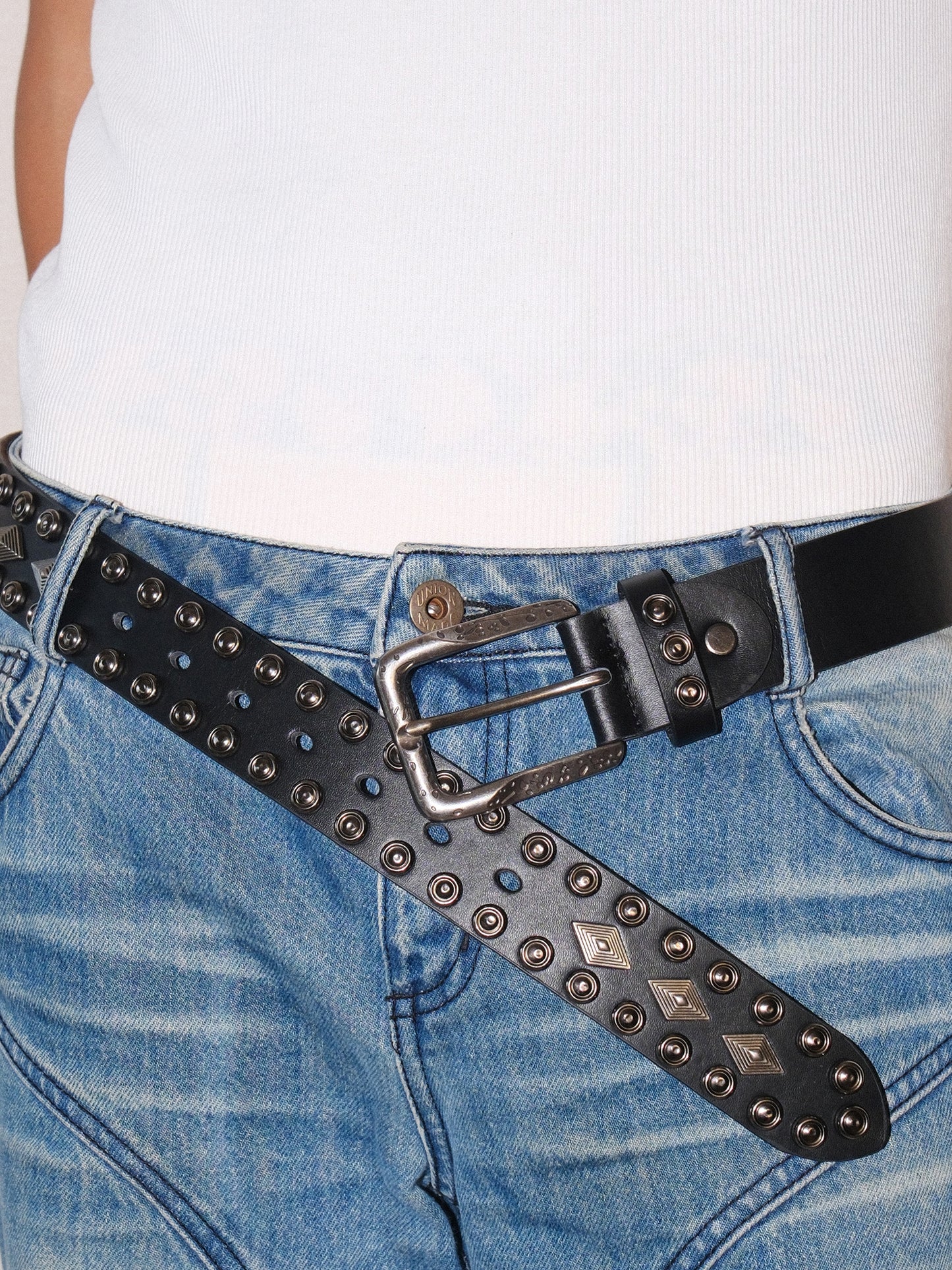 Diamond Studded Genuine Leather Belt