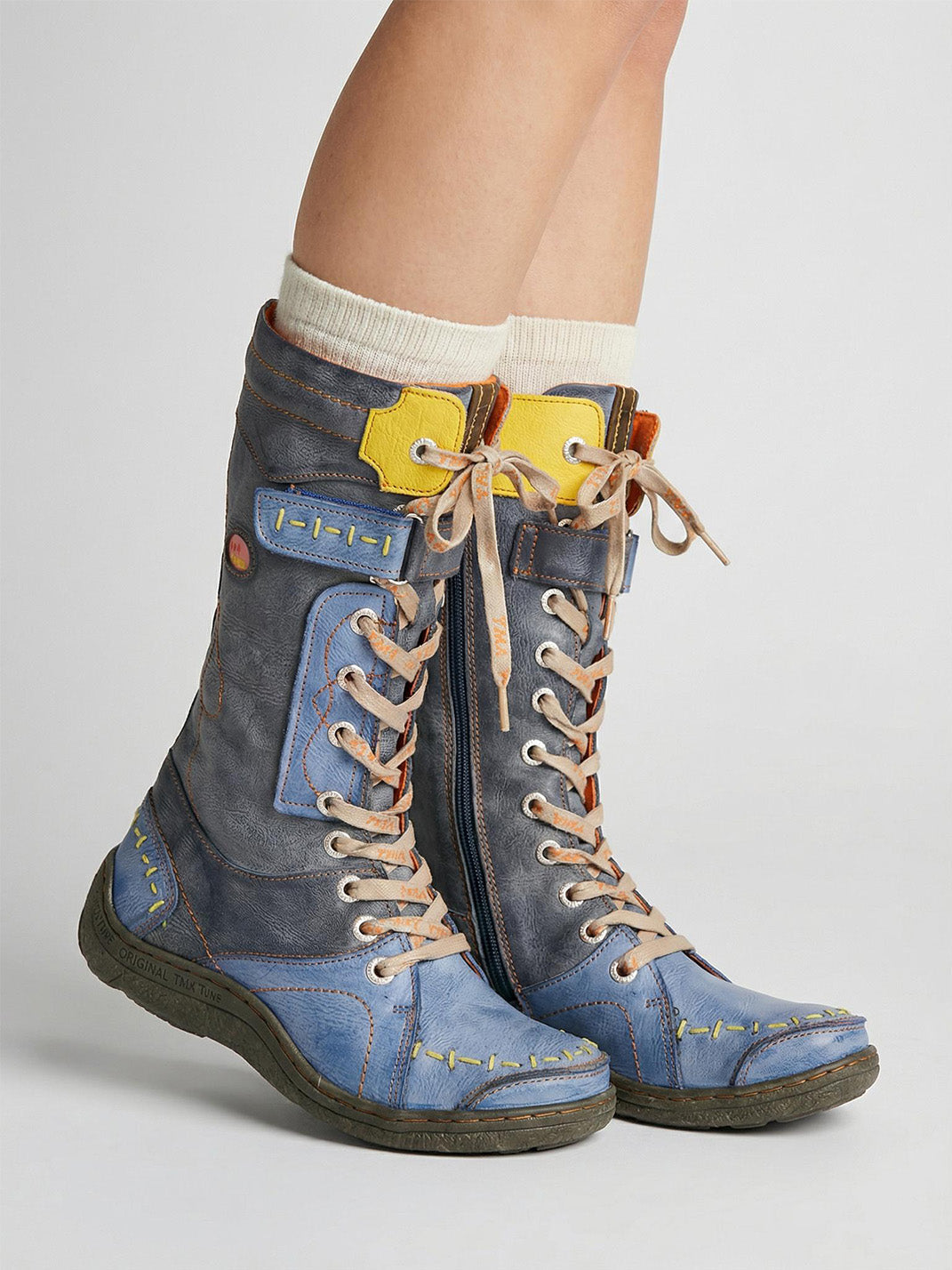 TMA EYES Washed PU Y2K Look Fleece-Lined Snow Boots - view 30