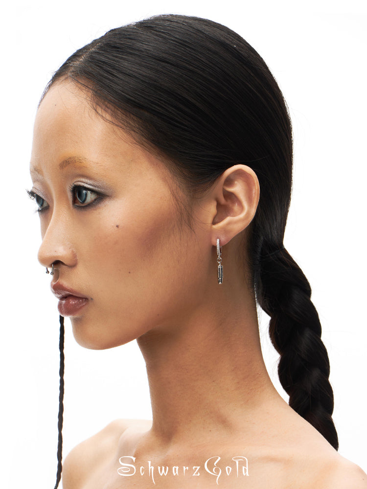 Unisex Zircon Bullet Hoop Earrings