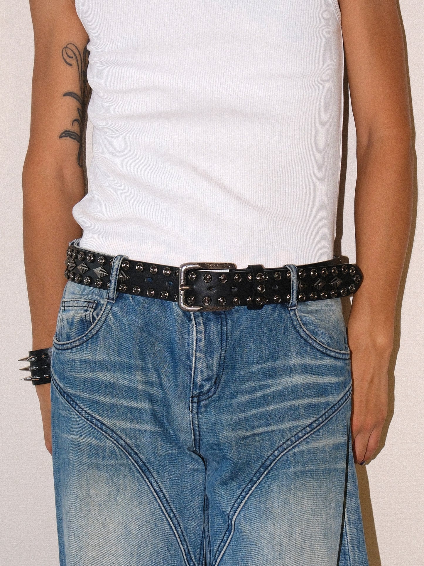 Diamond Studded Genuine Leather Belt