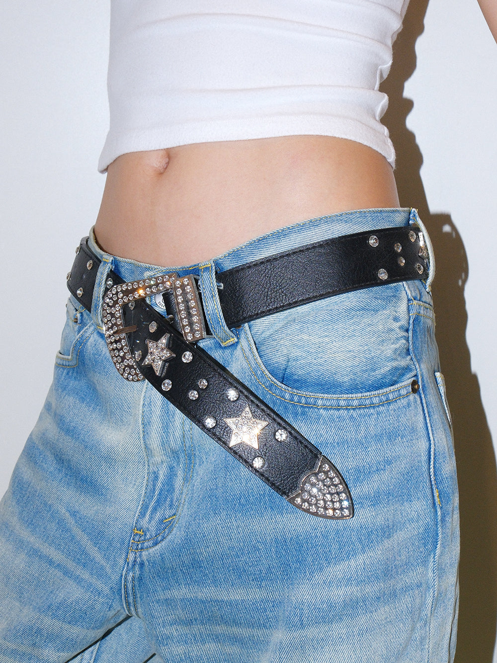 Rhinestone Star Studded Belt