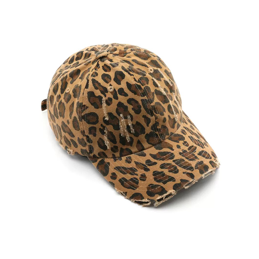 Leopard Print Distressed Baseball Cap - view 2