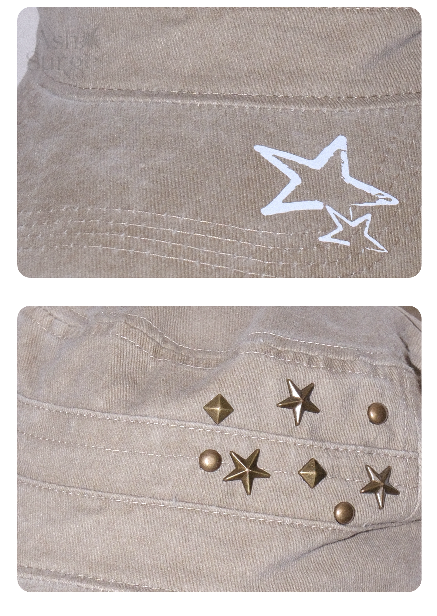 Star Studded Distressed Flat Baseball Cap