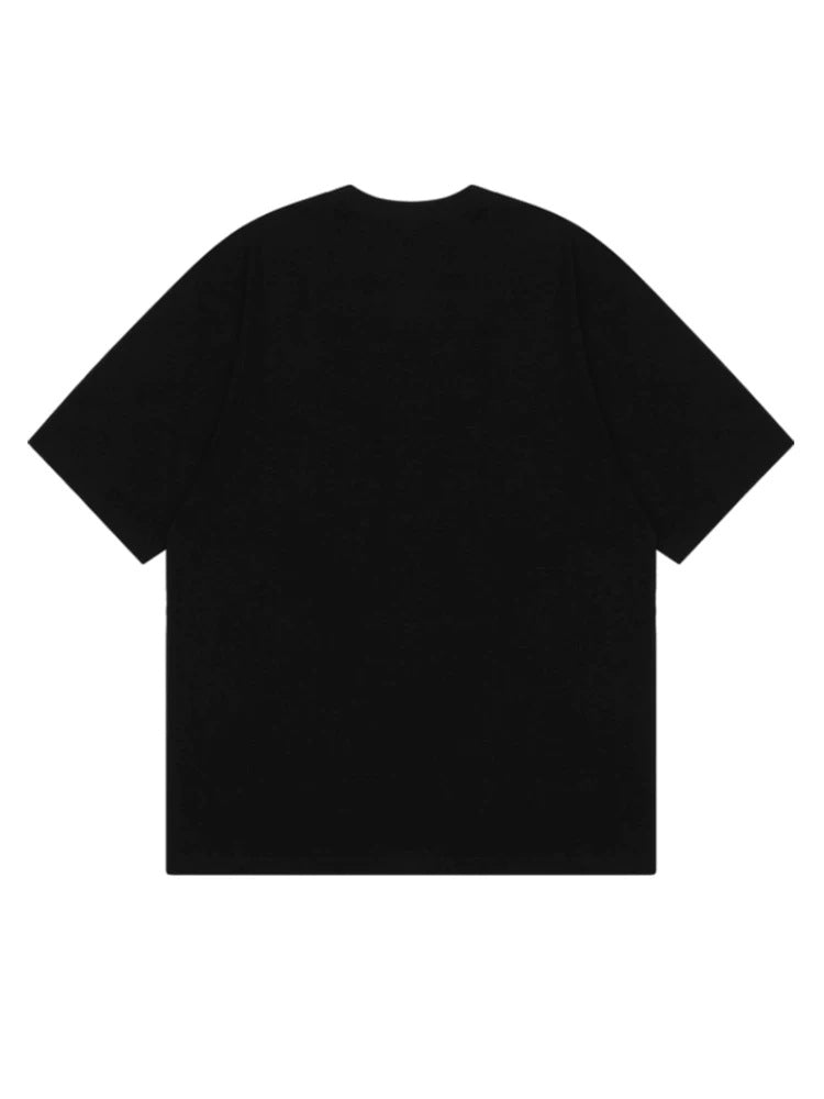 Pure Love Warrior Japanese Slogan Oversized T-Shirt - Black back