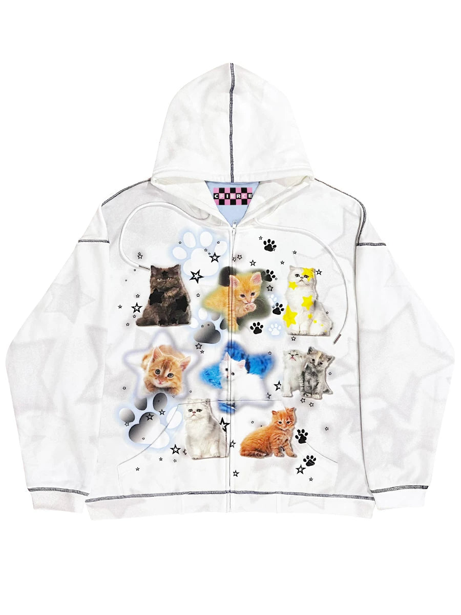 CFIERCE Cat Collage Zip Hoodie - 页面展示主图_5