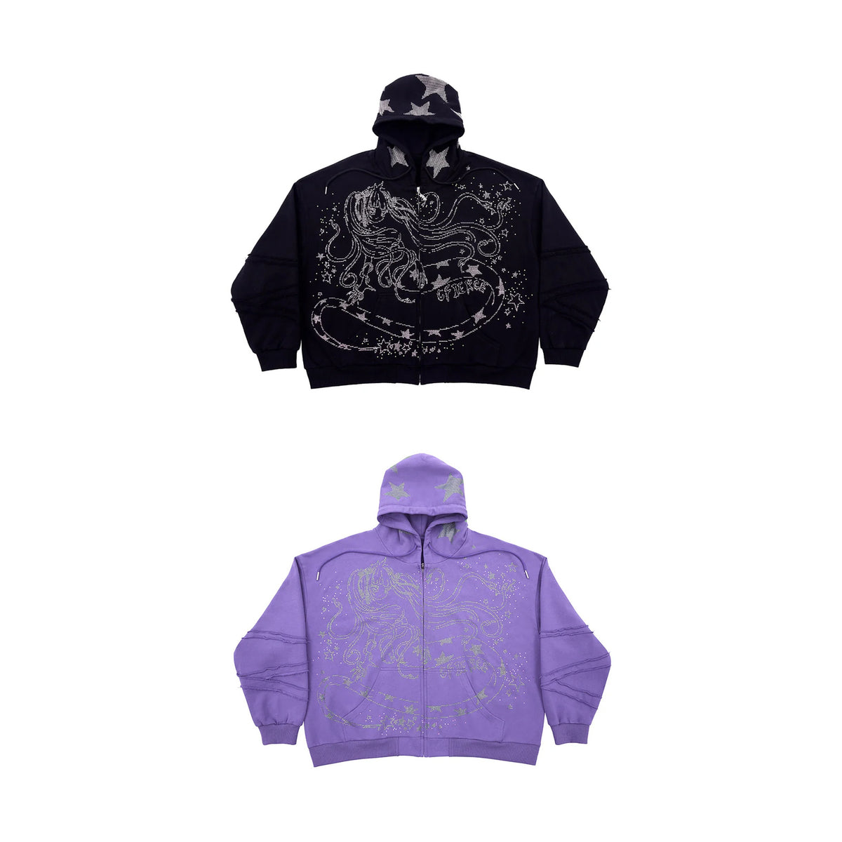 CFIERCE Snake Sorceress Rhinestone Zip Hoodie - view 1