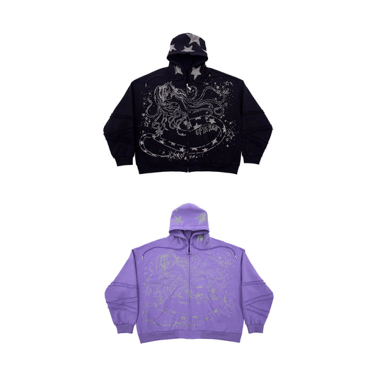 CFIERCE Snake Sorceress Rhinestone Zip Hoodie - view 1