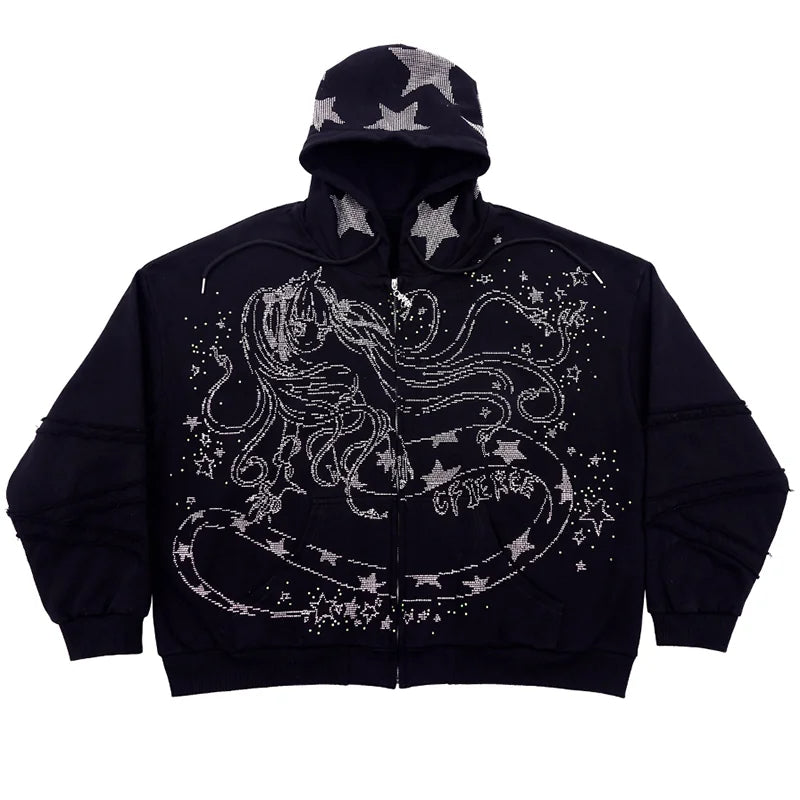 CFIERCE Snake Sorceress Rhinestone Zip Hoodie - view 2