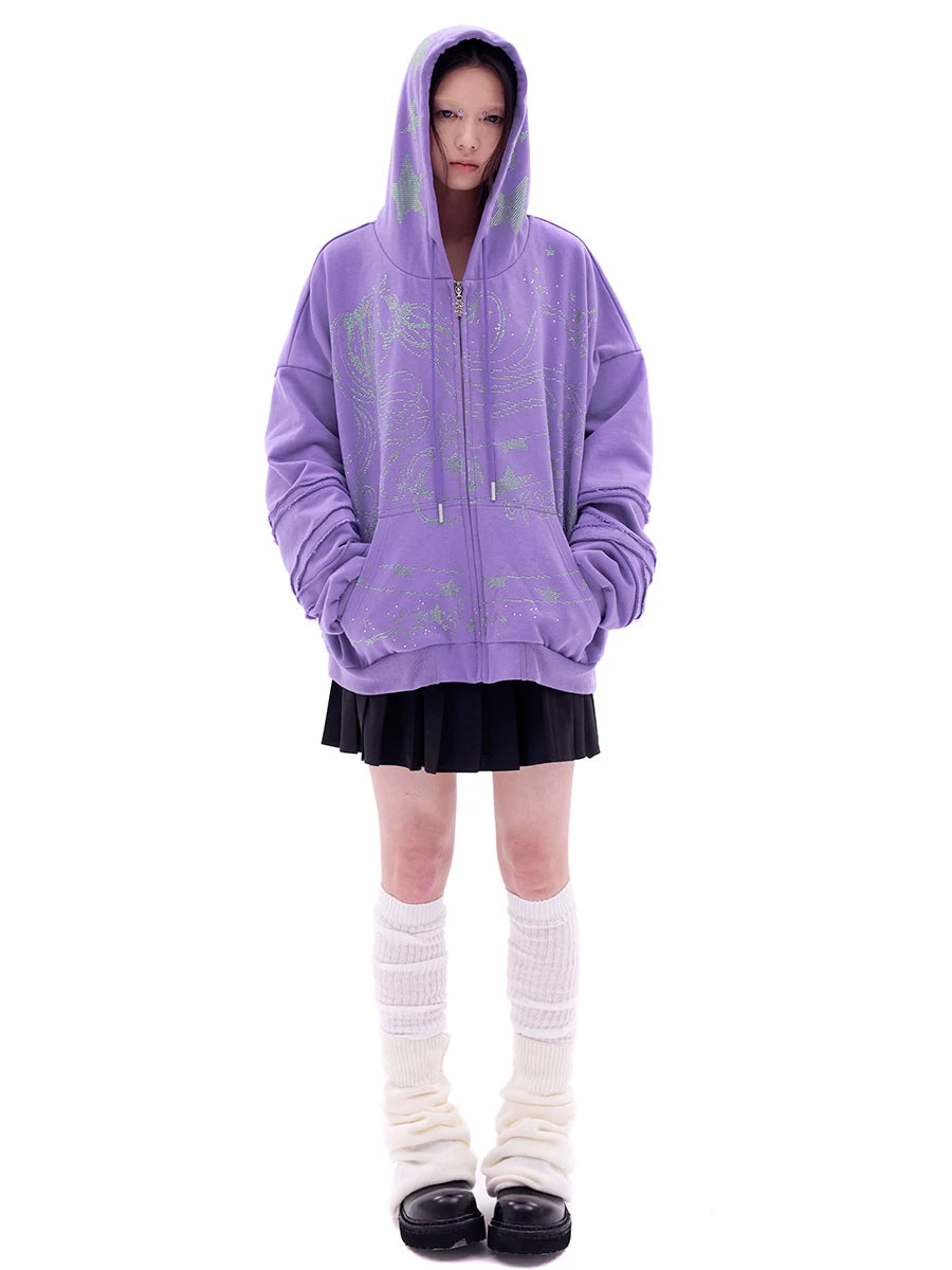 CFIERCE Snake Sorceress Rhinestone Zip Hoodie - view 6