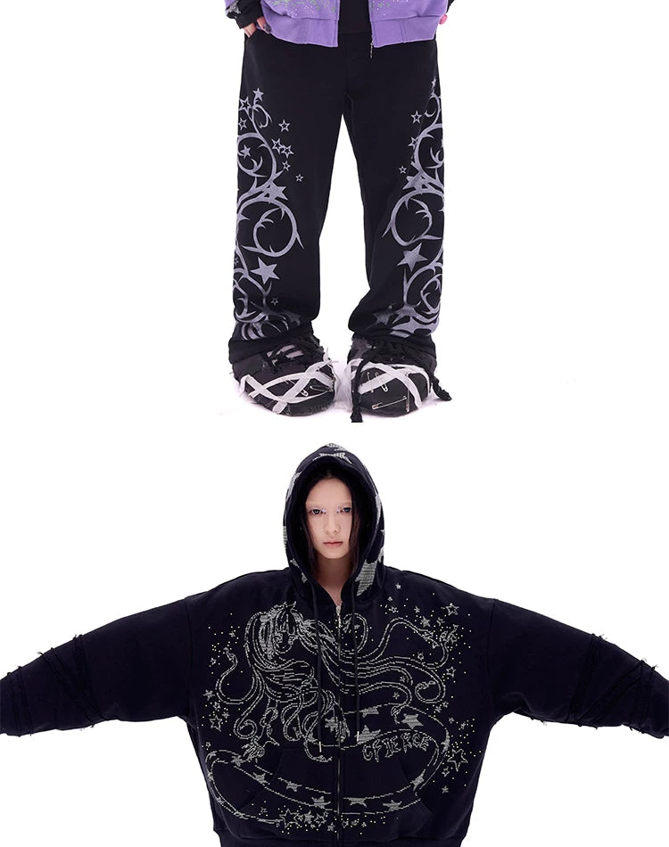CFIERCE Snake Sorceress Rhinestone Zip Hoodie - view 12