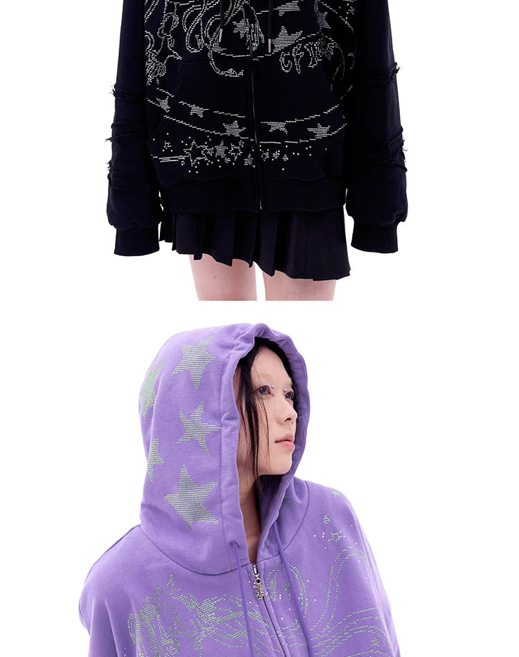 CFIERCE Snake Sorceress Rhinestone Zip Hoodie - view 13