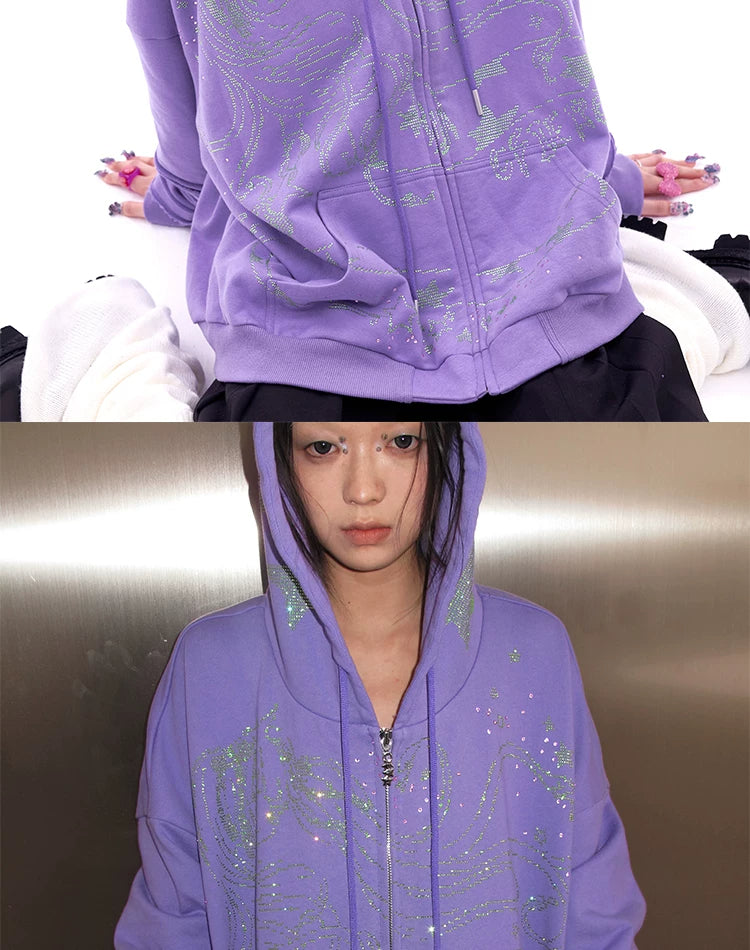 CFIERCE Snake Sorceress Rhinestone Zip Hoodie - view 14