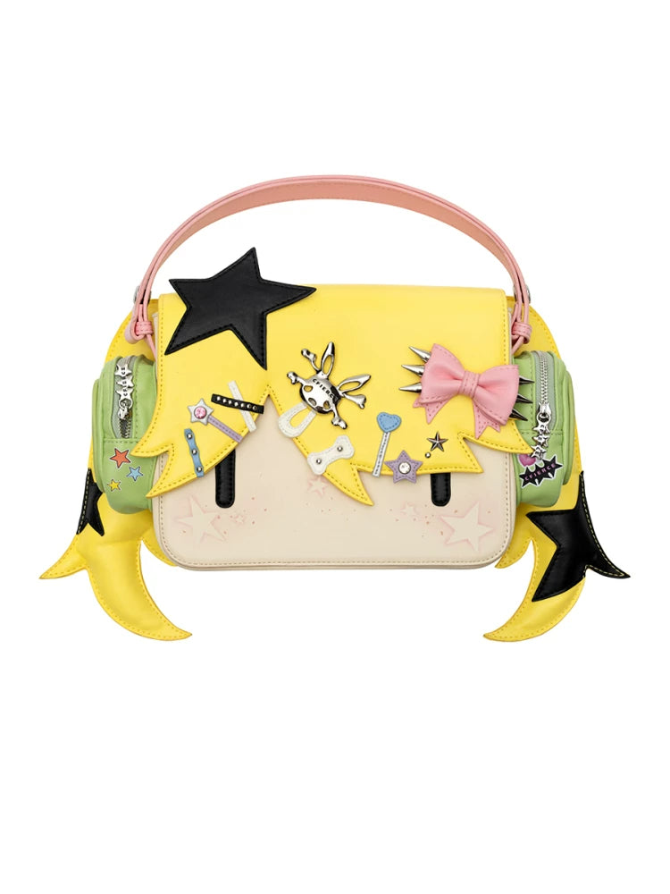 CFIERCE Headphone Girl Crossbody Bag - yellow front view
