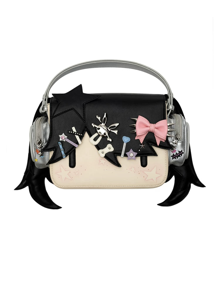 CFIERCE Headphone Girl Crossbody Bag - black front view
