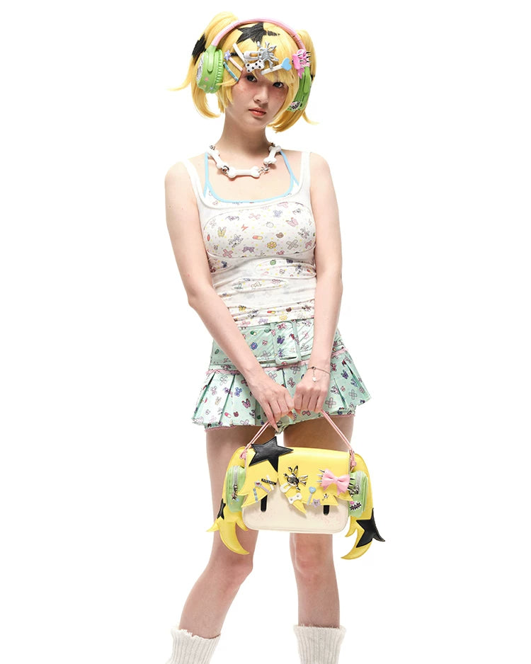 CFIERCE Headphone Girl Crossbody Bag - yellow top handle styling