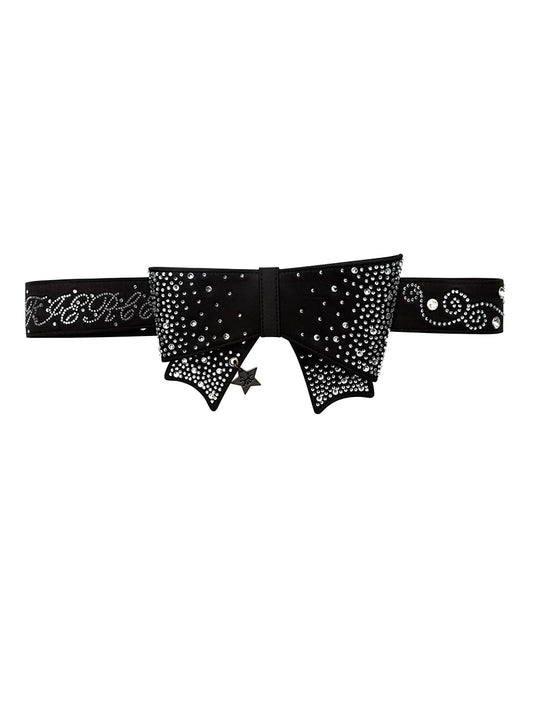 CFIERCE Rhinestone Bow Studded Belt - view 1