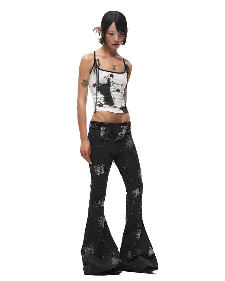 CFIERCE Rhinestone Bow Studded Belt - view 9