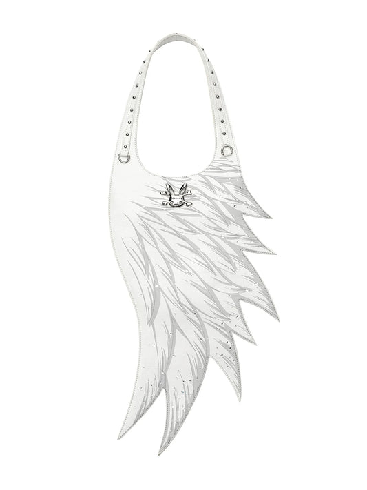 CFIERCE Rhinestone Angel Wing Shoulder Bag - white background front