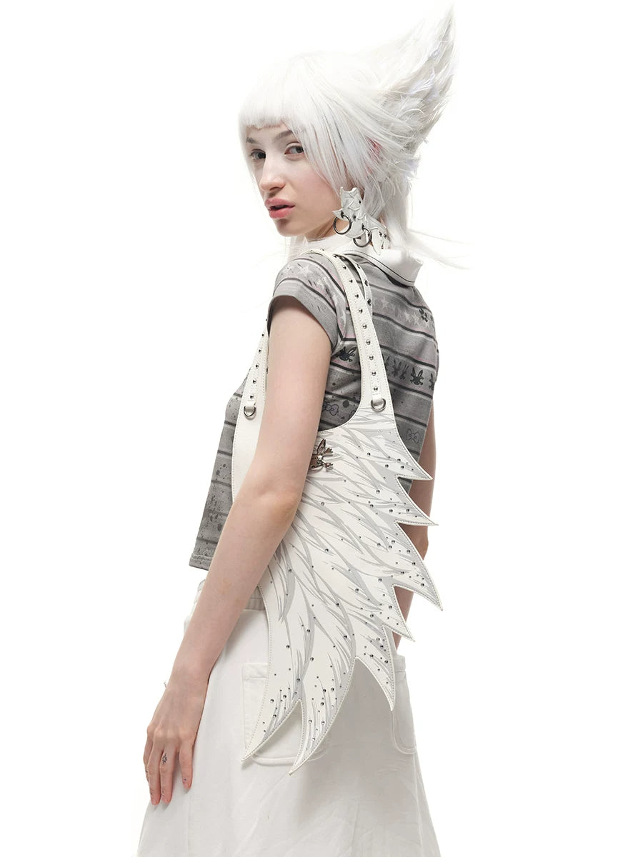 CFIERCE Rhinestone Angel Wing Shoulder Bag - model shoulder view