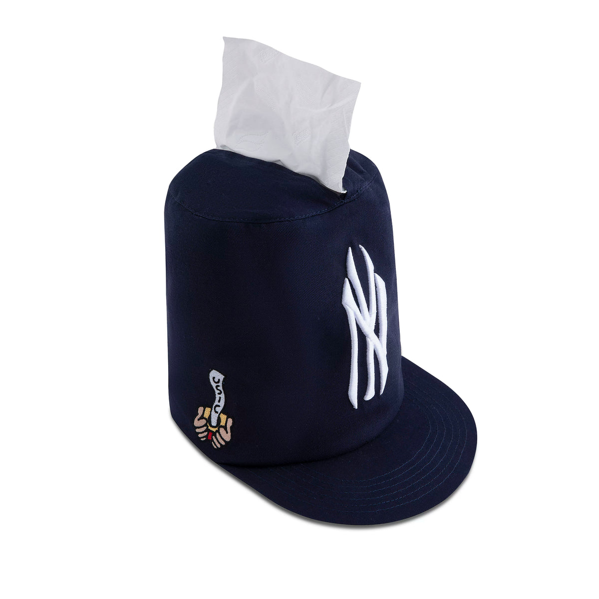 USIC Tissue-Box Embroidered Flat-Brim Cap - navy front three-quarter view