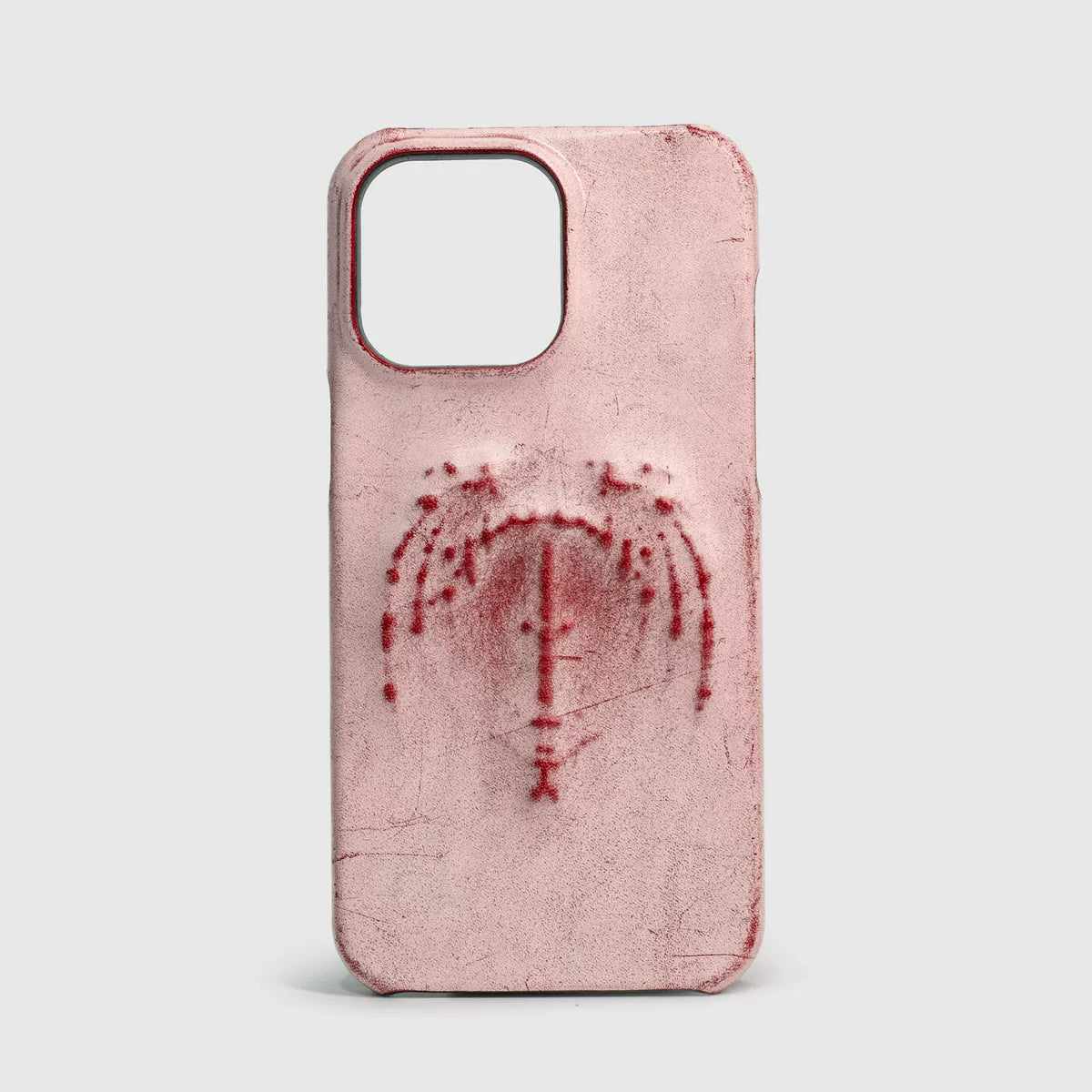 Rubbed red bat wing iPhone case front