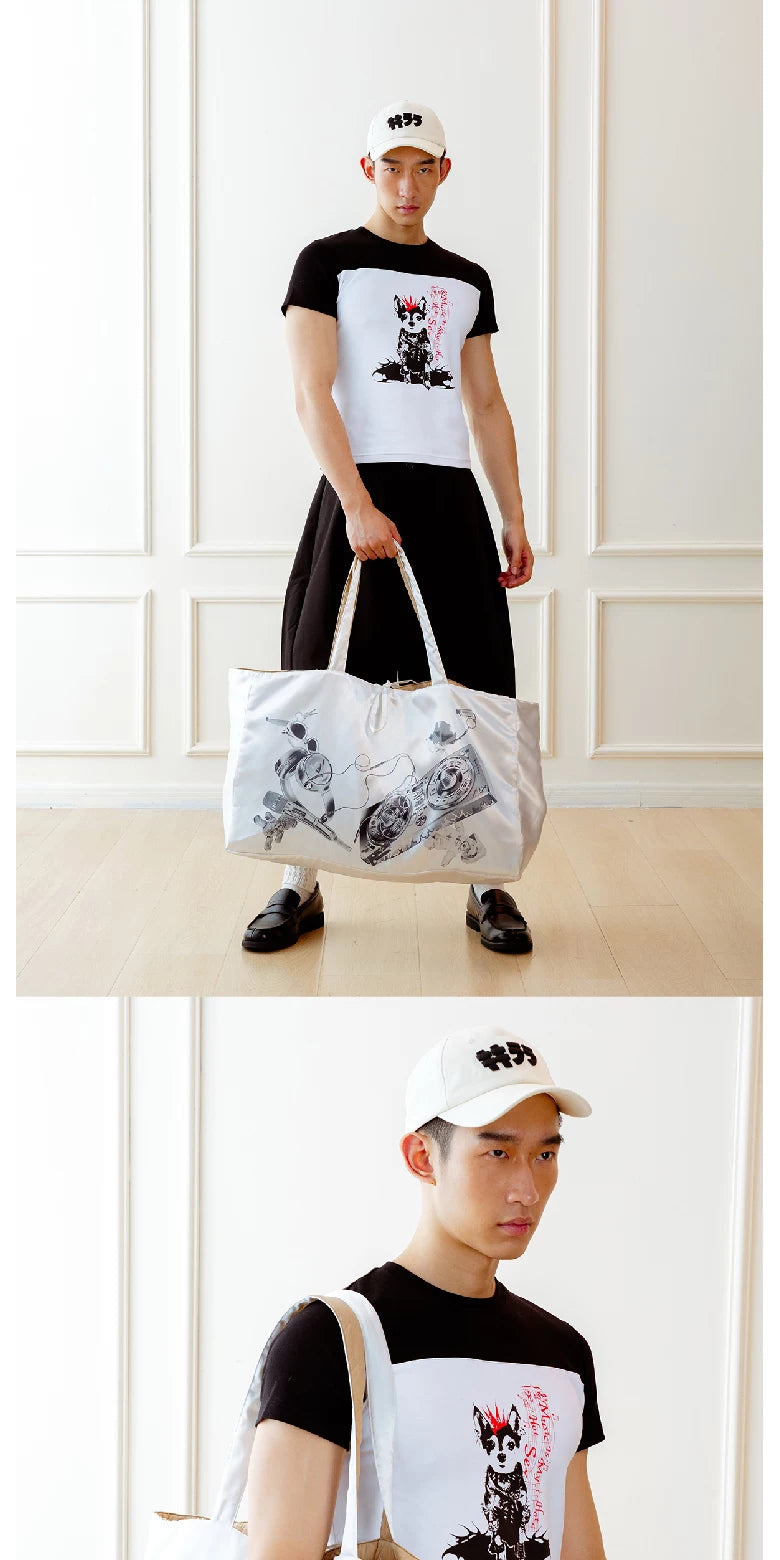 White tote full-length styling