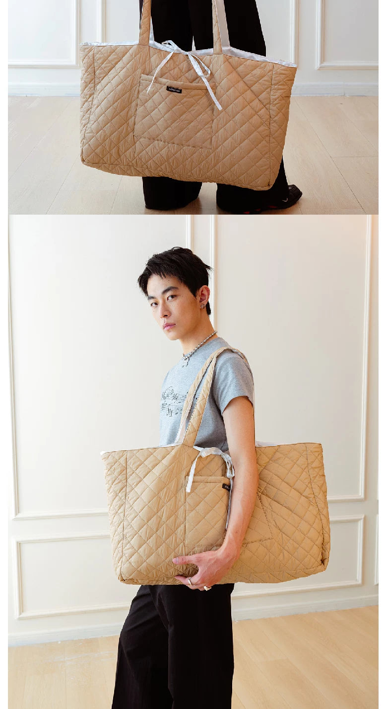Beige quilted reverse detail