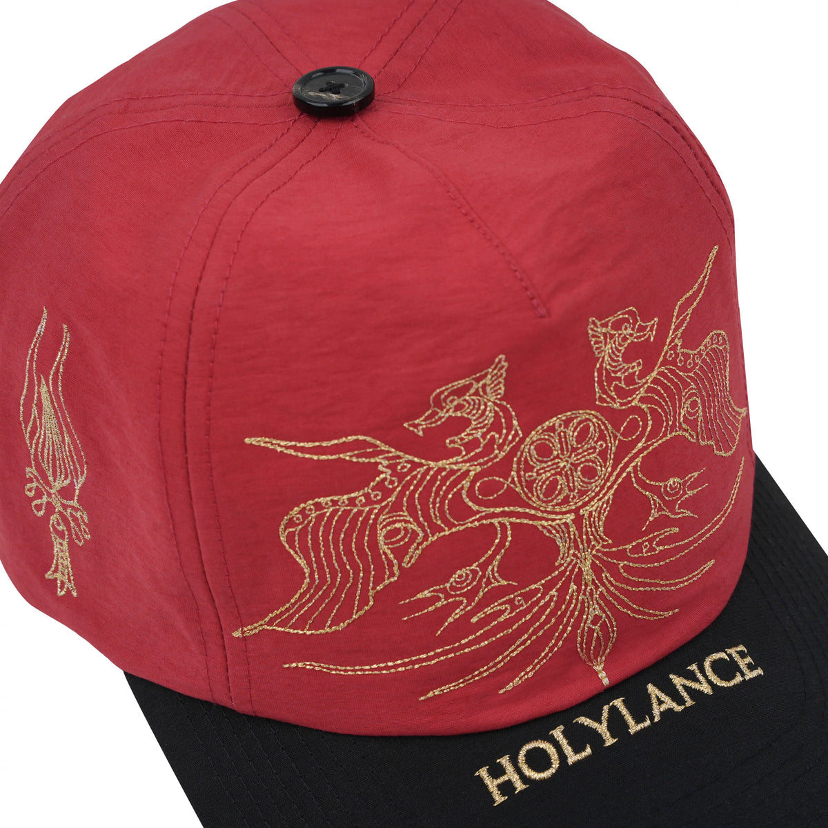 LANCER HOLYLANCE Broken Eagle Embroidered Baseball Cap - Red embroidery detail