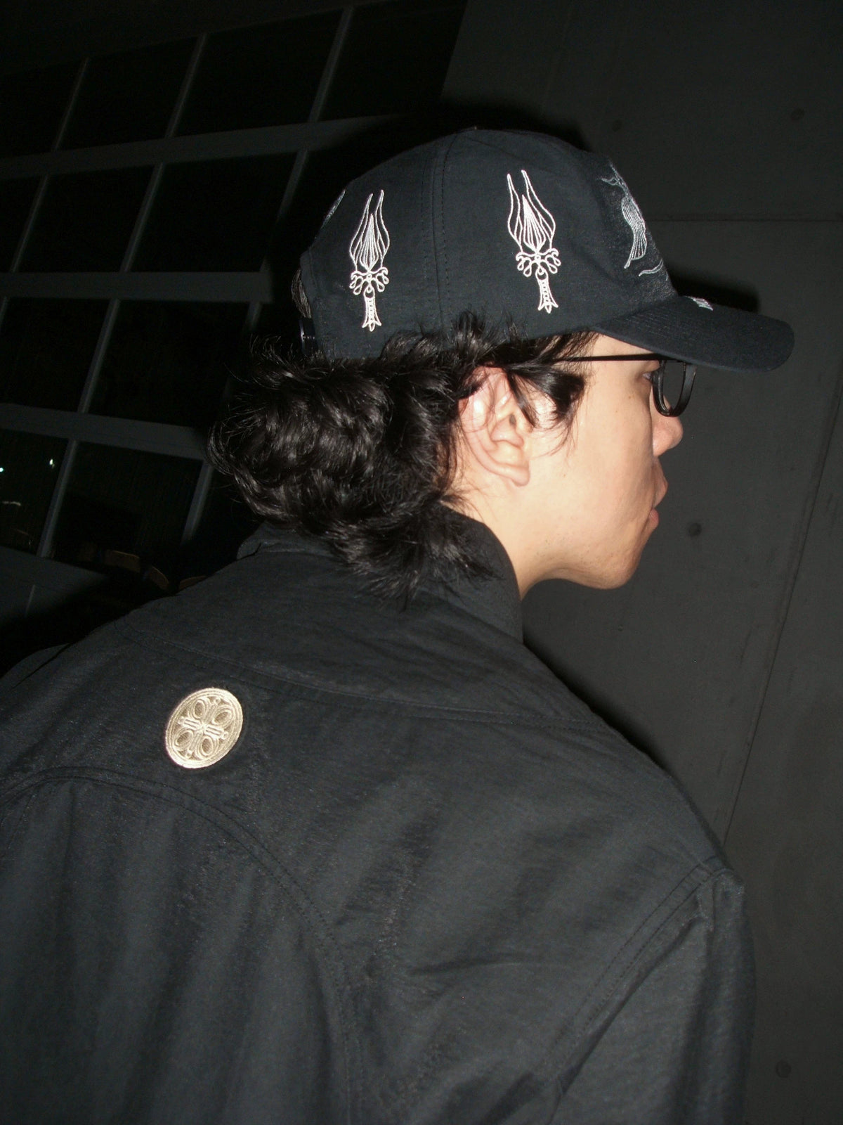 LANCER HOLYLANCE Broken Eagle Embroidered Baseball Cap - Black on model side