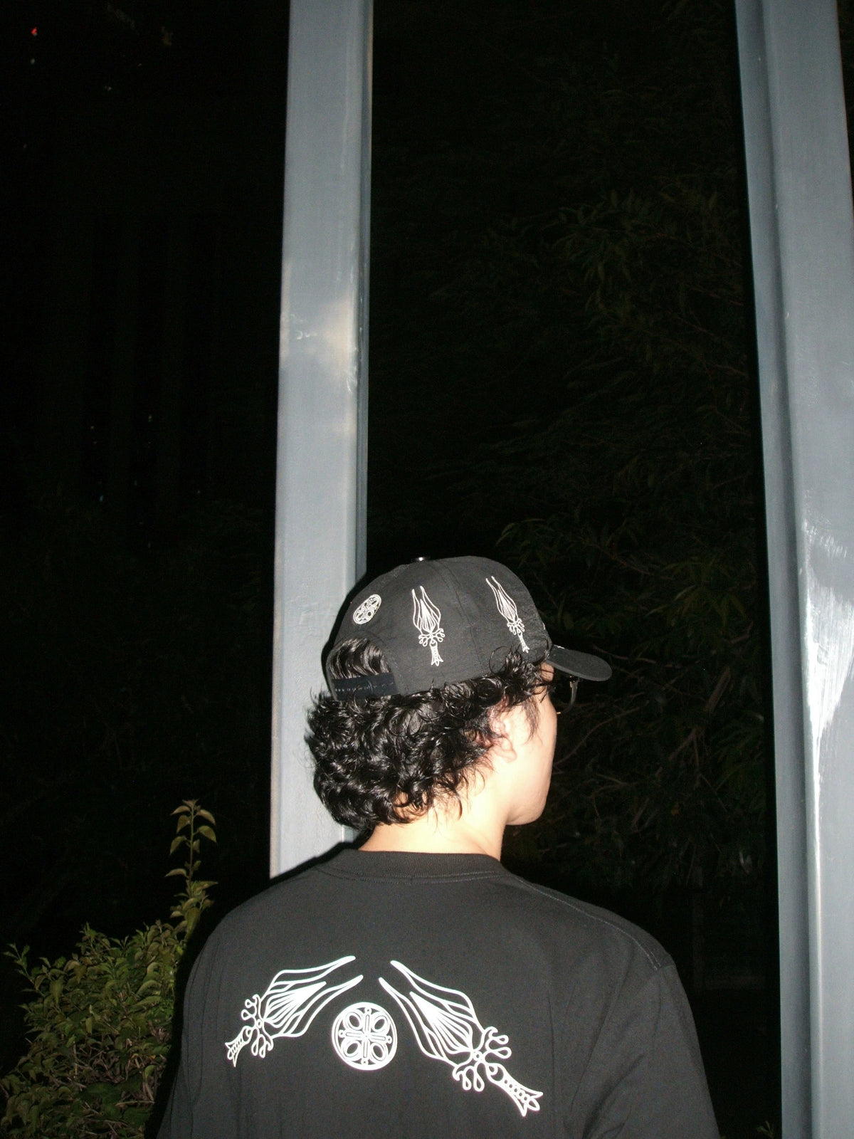 LANCER HOLYLANCE Broken Eagle Embroidered Baseball Cap - Black on model back