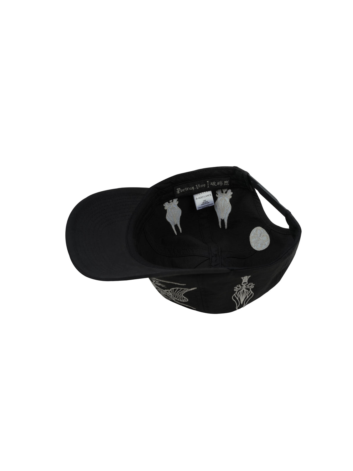 LANCER HOLYLANCE Broken Eagle Embroidered Baseball Cap - Black inside