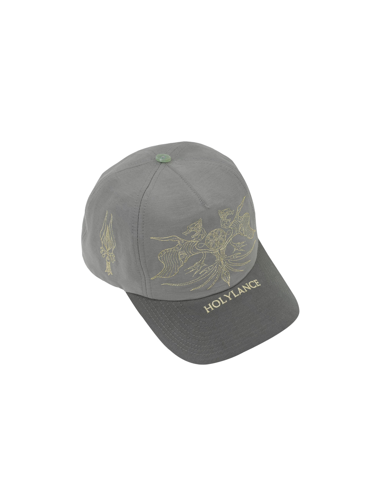 LANCER HOLYLANCE Broken Eagle Embroidered Baseball Cap - Gray three-quarter front