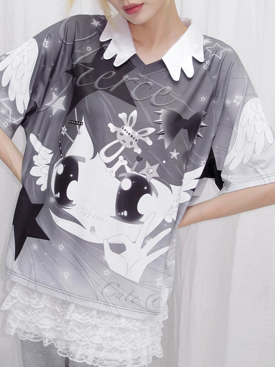 CFIERCE Angel Says OK Graphic Raglan T-Shirt - view 2