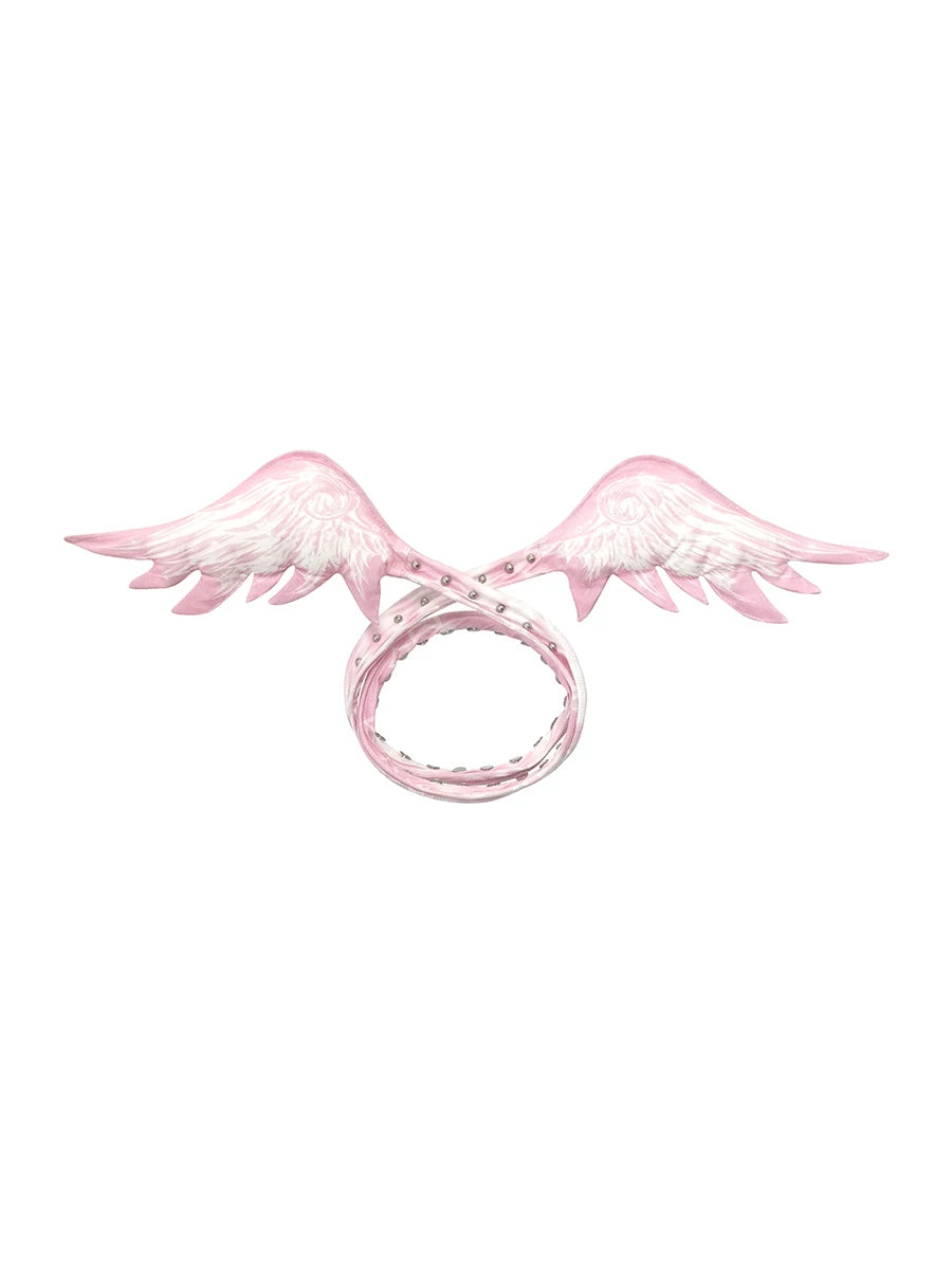 CFIERCE Starlight Angel Wing Choker - pink angel-wing choker on white