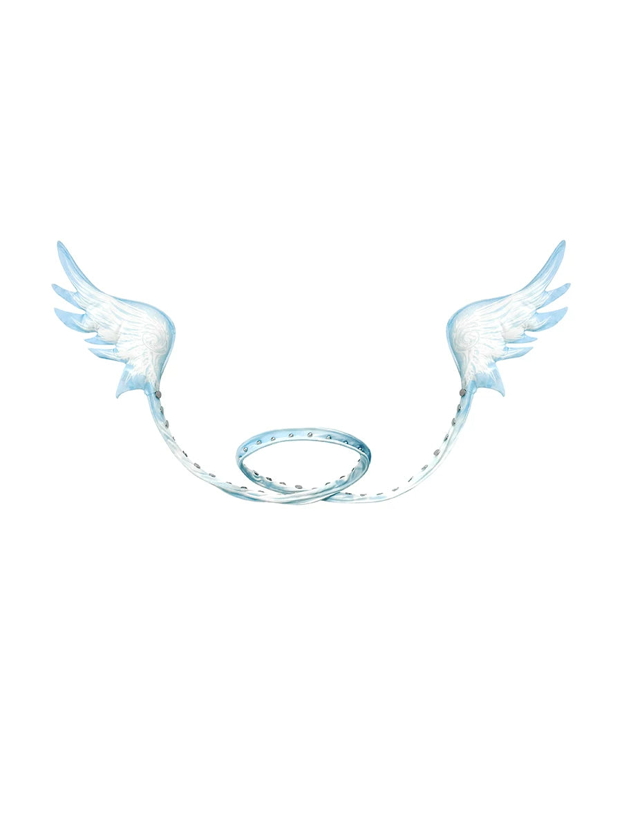 CFIERCE Starlight Angel Wing Choker - blue angel-wing choker on white