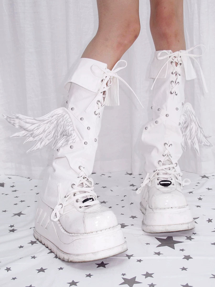 CFIERCE Angel Wing Lace-Up Leg Warmers - view 1