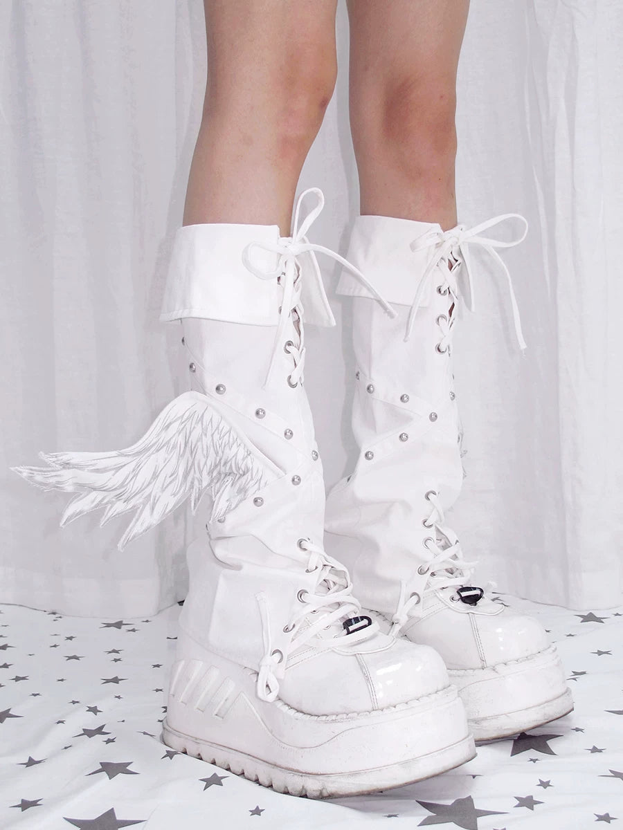 CFIERCE Angel Wing Lace-Up Leg Warmers - view 4